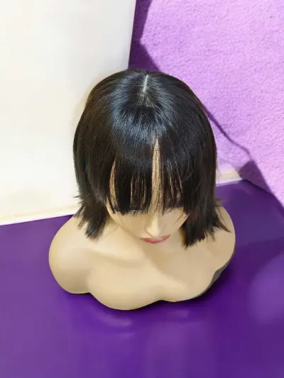 Short Bob Wig with Bangs – Brazilian Virgin Hair