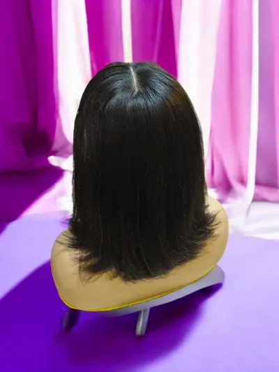 Short Bob Wig with Bangs – Brazilian Virgin Hair
